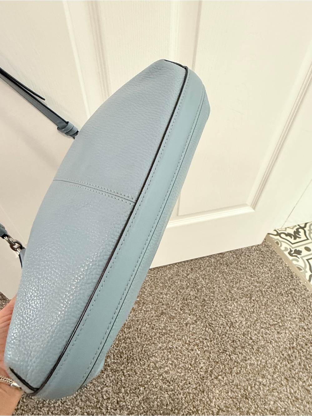 Coach Pebbled Leather Crossbody in Pale Blue - Picture 4 of 5